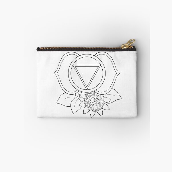 Item preview, Ajna Third Eye Chakra Line Art – Black and White Spiritual Symbol Botanical Illustration designed and sold by BlackLineLab.