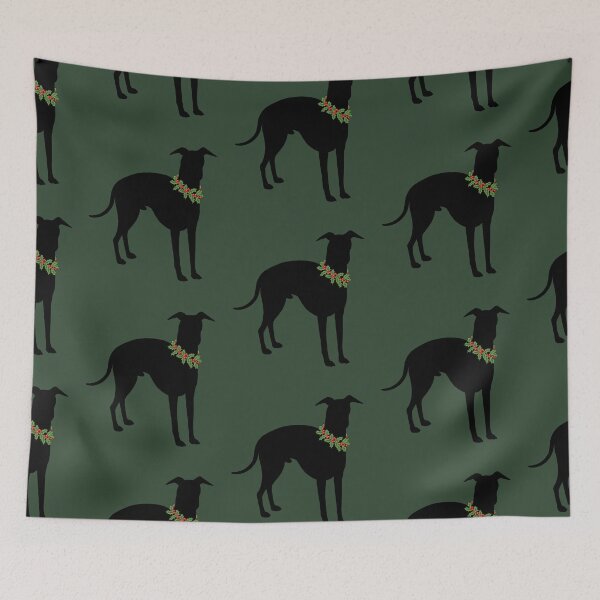 Item preview, Italian Greyhound with festive holly collar Holiday design designed and sold by StephJChild.