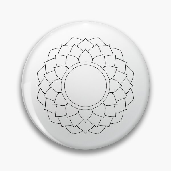 Item preview, Sahasrara Crown Chakra Line Art – Black and White Lotus Mandala Spiritual Printable designed and sold by BlackLineLab.