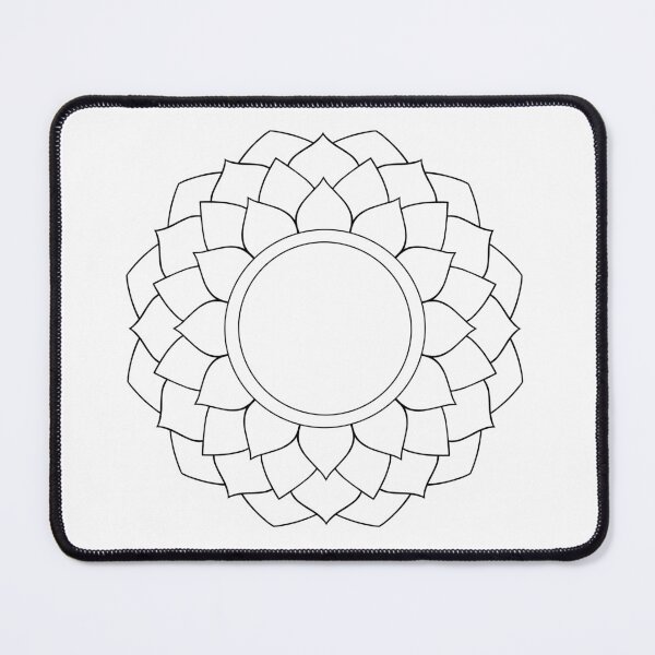 Item preview, Sahasrara Crown Chakra Line Art – Black and White Lotus Mandala Spiritual Printable designed and sold by BlackLineLab.