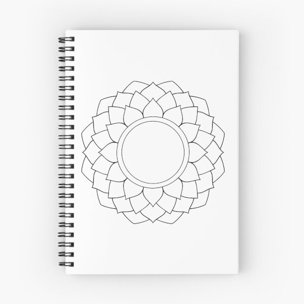 Item preview, Sahasrara Crown Chakra Line Art – Black and White Lotus Mandala Spiritual Printable designed and sold by BlackLineLab.