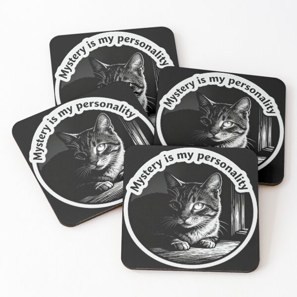 Item preview, Mystery Is My Personality Cat – Minimalist Black and White Vintage Art designed and sold by CatVibesStudio.