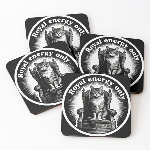 Item preview, Royal Energy Only Cat – Minimalist Black and White Vintage Engraved Art designed and sold by CatVibesStudio.