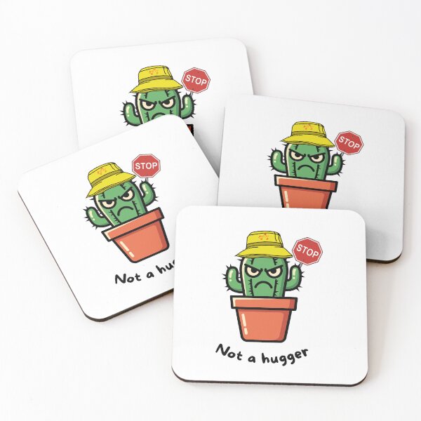 Item preview, Not a Hugger Cactus Sticker – Funny Introvert Anti Social Plant Meme, Cute Angry Cactus Gift designed and sold by Lynxaria.