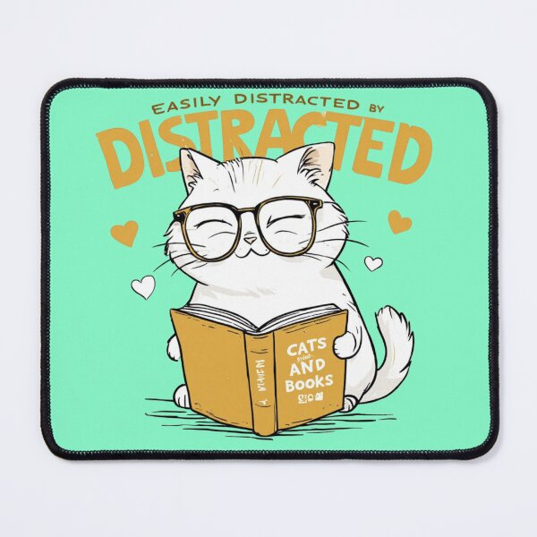 Item preview, Easily Distracted by Cats and Books designed and sold by sanorastyle.