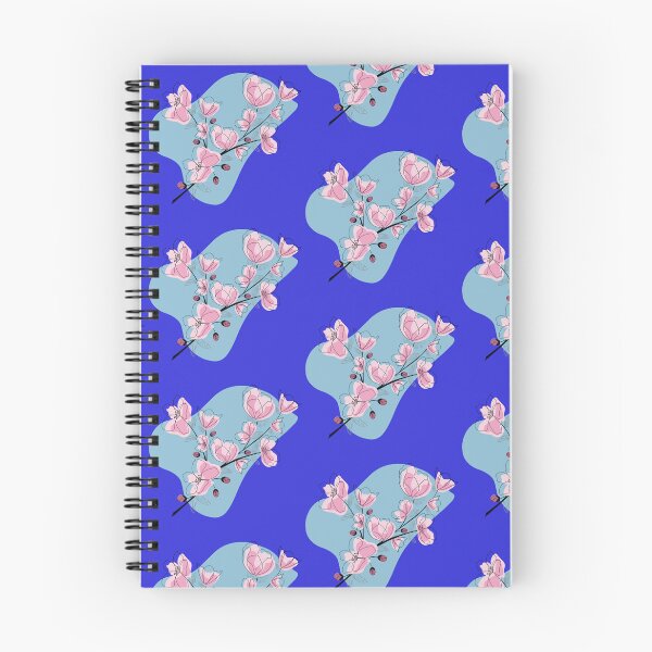 Item preview, Pink Flowers on Blue Blob - Minimalist Line Work designed and sold by RitaRuni1992.