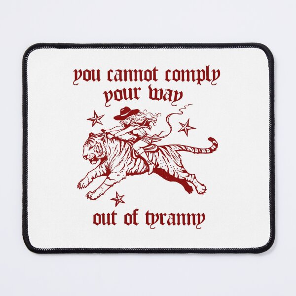 Item preview, Cannot Comply - Cowgirl Riding Tiger Activism Punk Vintage designed and sold by borenclolahroy.