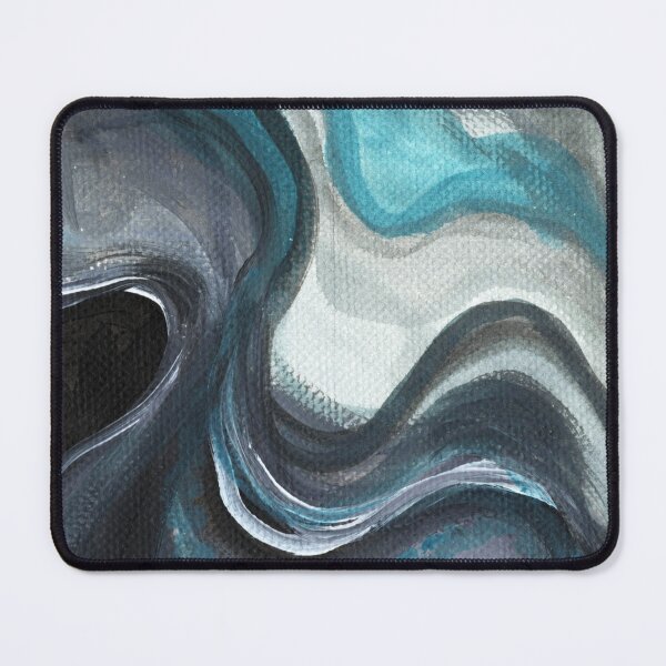 Item preview, Abstract Watercolor Flow on Textured Paper – Blue Grey Ocean Wave Painting designed and sold by BlackLineLab.