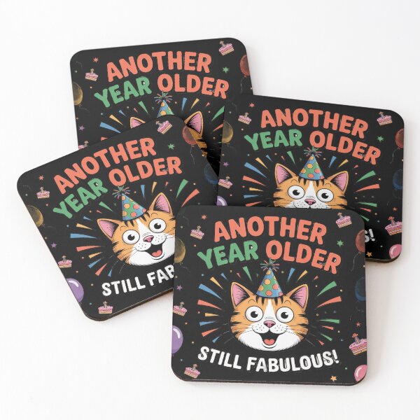 Item preview, Funny Cat Birthday - Another Year Older Still Fabulous! designed and sold by Midnight Veil Designs.