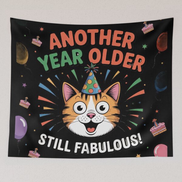 Item preview, Funny Cat Birthday - Another Year Older Still Fabulous! designed and sold by Midnight Veil Designs.