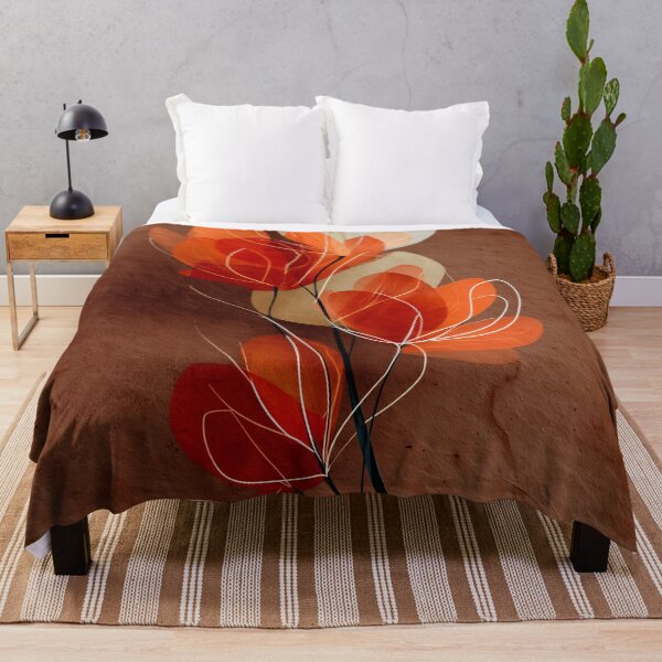 Item preview, Abstract flowers in warm earth tones – Minimalist art designed and sold by Clarity-Vault.