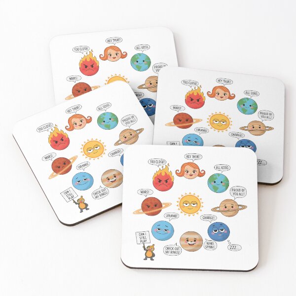 Item preview, Cute Solar System Illustration Cute Kawaii Solar System Cartoon Planets with Funny Quotes designed and sold by Uglyandcute.