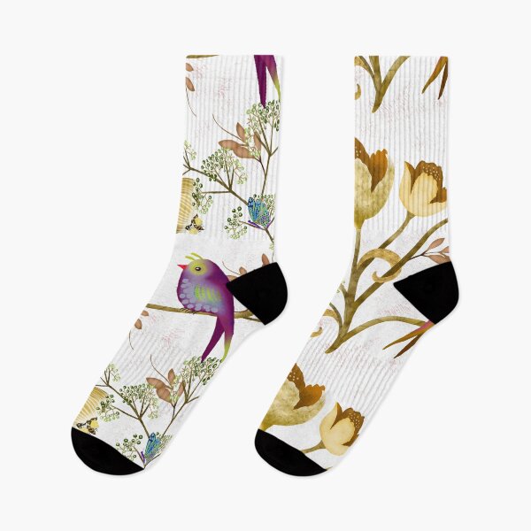 Item preview, Golden Meadow Songbirds A Whimsical Chinoiserie Botanical designed and sold by phatlizzardart.