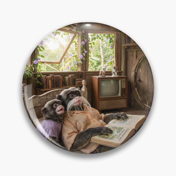 Item preview, Emperor Tamarin Monkeys Read Monkey Tales designed and sold by Tridentulus.