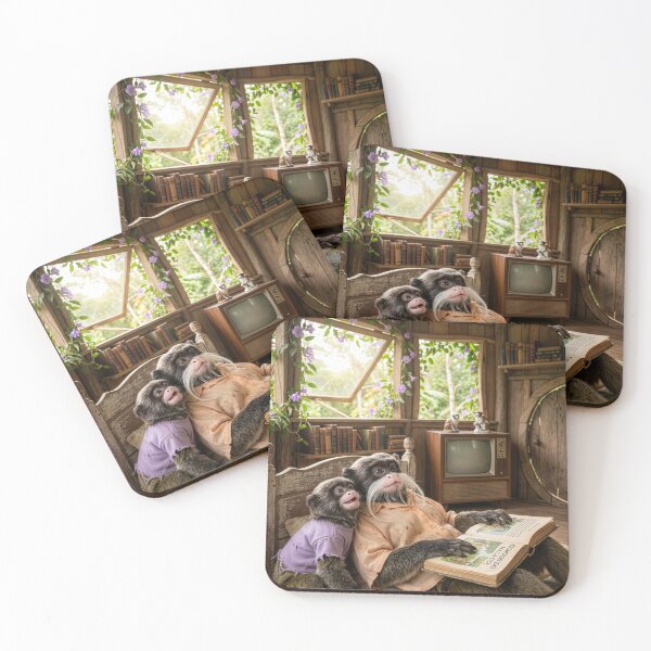 Item preview, Emperor Tamarin Monkeys Read Monkey Tales designed and sold by Tridentulus.