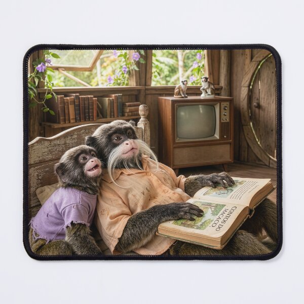 Item preview, Emperor Tamarin Monkeys Read Monkey Tales designed and sold by Tridentulus.