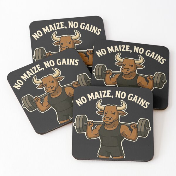 Item preview, No Maize No Gains - Funny Bull Gym Workout Fitness Humor Design designed and sold by Designorado.