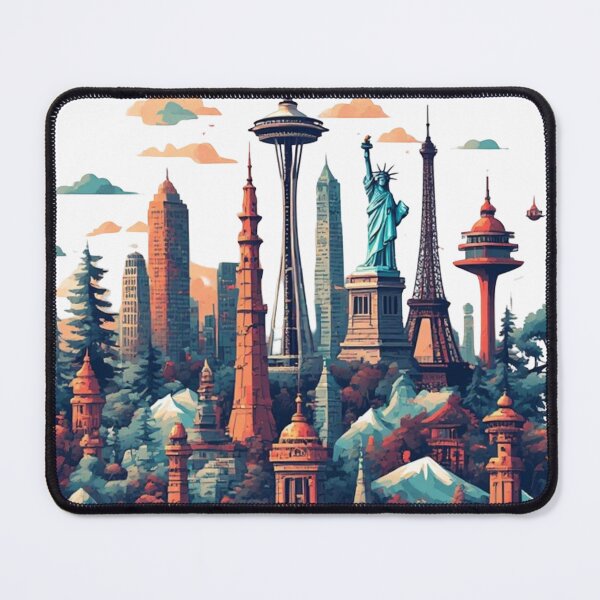 Item preview, Iconic Global Landmarks: A Vibrant Collage designed and sold by sanorastyle.