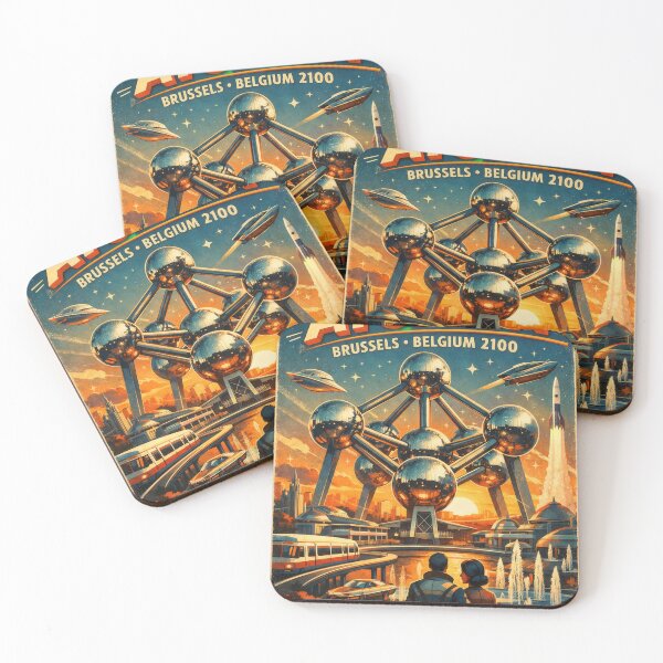 Item preview, Brussels 2100 – Atomium | Urban Retro Futuristic Dreams designed and sold by Earth Celebration Designs.