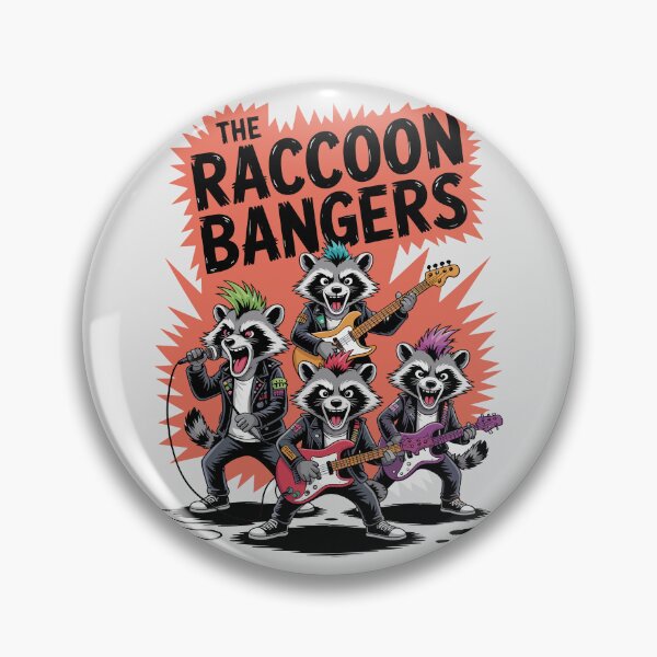Item preview, HEADBANGERS Raccoon BAND -  Punk Rock Band – Funny Raccoon for Punk Fans designed and sold by paulo silveira.