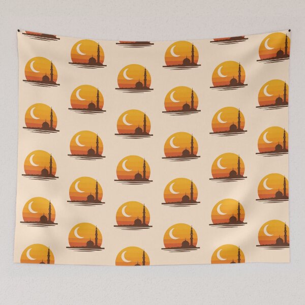Item preview, Vintage 1970s Style Ramadan Sunset Art designed and sold by WowDezign.