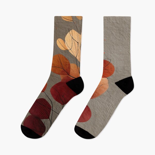 Item preview, Abstract leaves in warm earth tones – Minimalist art designed and sold by Clarity-Vault.