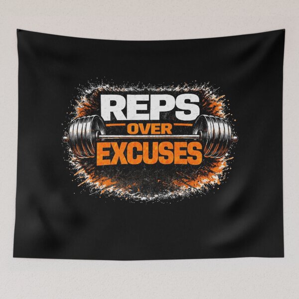 Item preview, Reps Over Excuses Gym Motivation Training Discipline Design designed and sold by Wolf Garage.