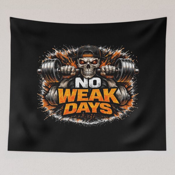 Item preview, No Weak Days Gym Motivation Discipline Training Design designed and sold by Wolf Garage.