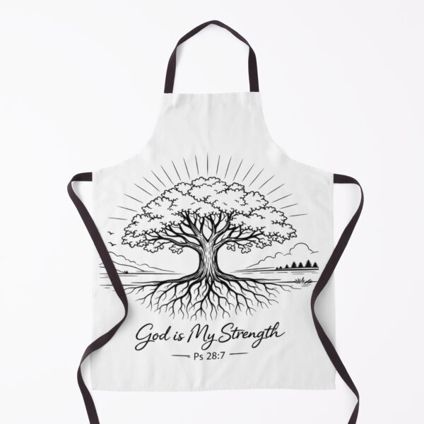 Item preview, God Is My Strength – Psalm 28:7 Oak Tree Christian T-Shirt Design | Minimal Line Art Faith Graphic designed and sold by Nara8.