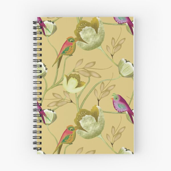 Item preview, Golden Aviary Elegant Songbirds and Ochre Blooms designed and sold by phatlizzardart.