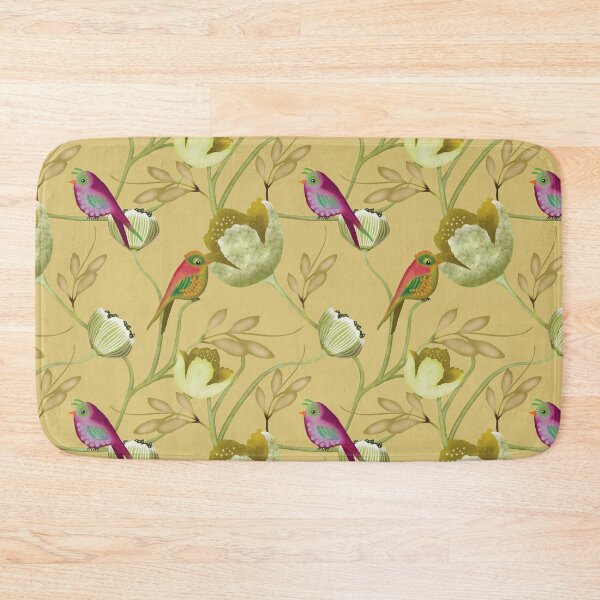 Item preview, Golden Aviary Elegant Songbirds and Ochre Blooms designed and sold by phatlizzardart.