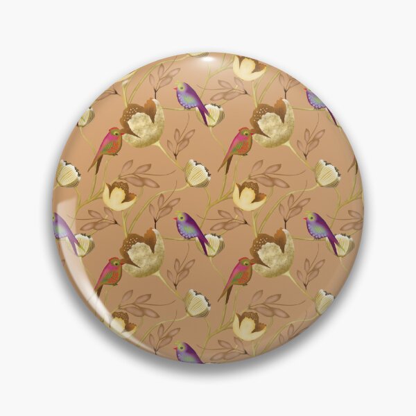 Item preview, Golden Aviary Elegant Songbirds and Ochre Blooms designed and sold by phatlizzardart.