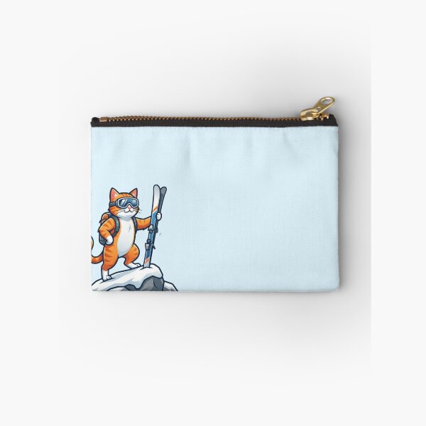 Item preview, Ginger Cat Skier Alpine Mountain Peak Adventure designed and sold by HappySproutArt.