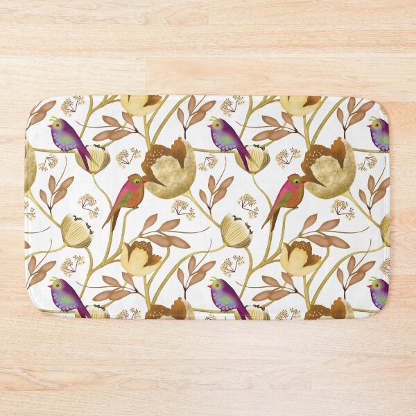 Item preview, Golden Aviary Elegant Songbirds and Ochre Blooms designed and sold by phatlizzardart.