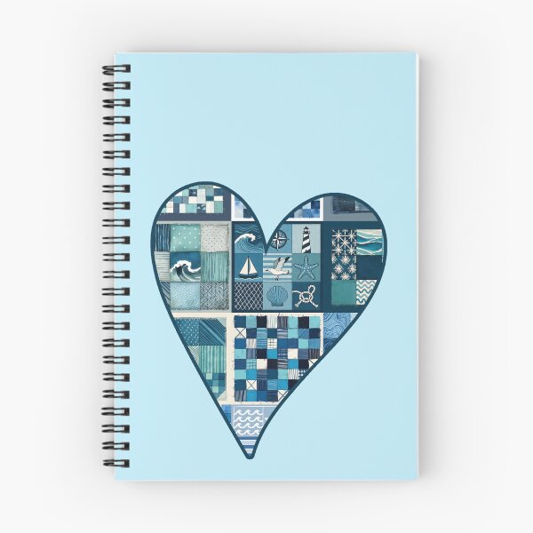 Item preview, Coastal Nostalgia Patchwork Heart - Faux Patchwork - Coastal Love Art Print 1/4 designed and sold by Beachy.