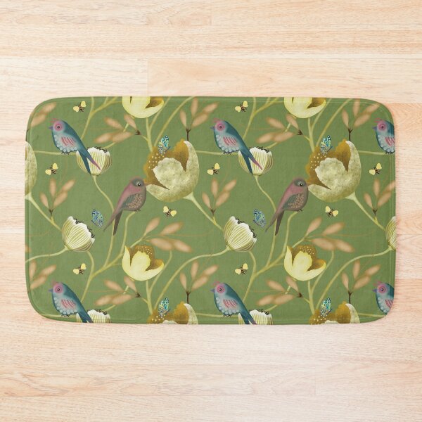 Item preview, Golden Aviary Elegant Songbirds and Ochre Blooms designed and sold by phatlizzardart.