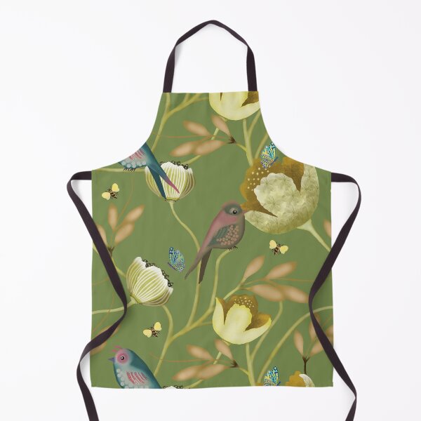 Item preview, Golden Aviary Elegant Songbirds and Ochre Blooms designed and sold by phatlizzardart.