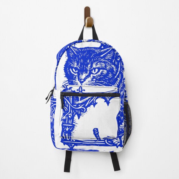 Item preview, Dark Gothic Woodcut Scholar on Giant Cat – Blue Edition designed and sold by Wild Shirt Studio.