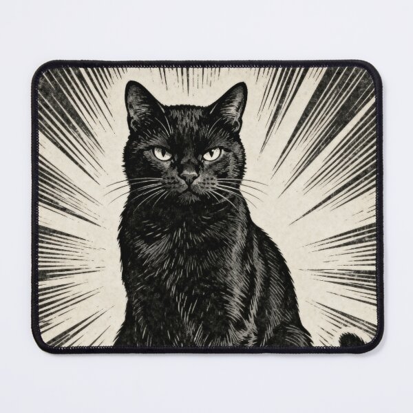 Item preview, I Am Not Your Luck Cat – Black and White Vintage Engraving Attitude Art designed and sold by CatVibesStudio.