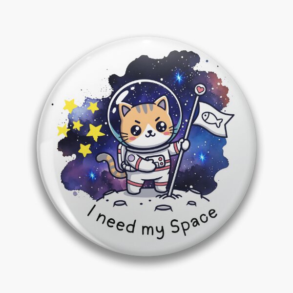Item preview, I Need My Space Astronaut Cat – Funny Introvert Space Sticker Social Battery Low Aesthetic Gift designed and sold by Lynxaria.
