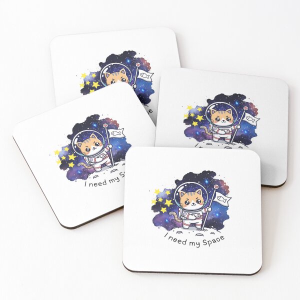 Item preview, I Need My Space Astronaut Cat – Funny Introvert Space Sticker Social Battery Low Aesthetic Gift designed and sold by Lynxaria.