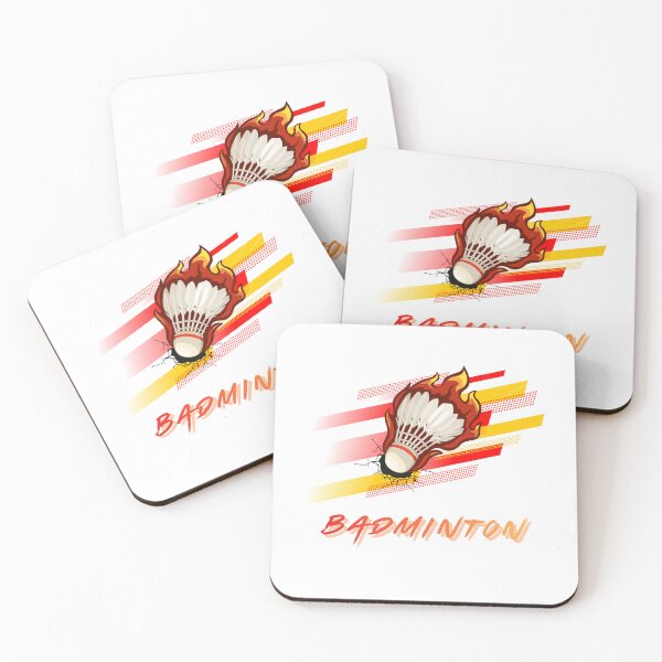 Artikelvorschau, Badminton-Federball in Feuer und Logo entworfen und verkauft von Vandavision.