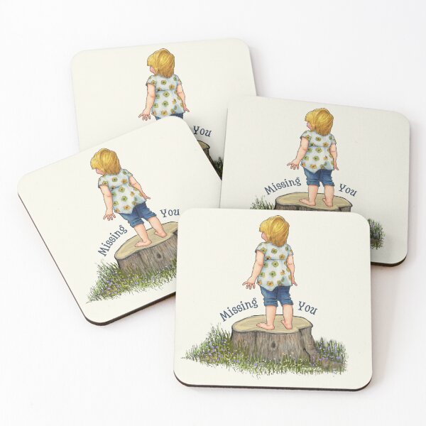 Item preview, Missing You, Little Girl on Tree Stump Waiting designed and sold by JoyfulWhimsy.