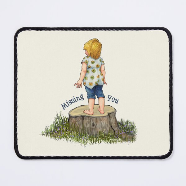 Item preview, Missing You, Little Girl on Tree Stump Waiting designed and sold by JoyfulWhimsy.
