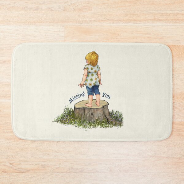 Item preview, Missing You, Little Girl on Tree Stump Waiting designed and sold by JoyfulWhimsy.