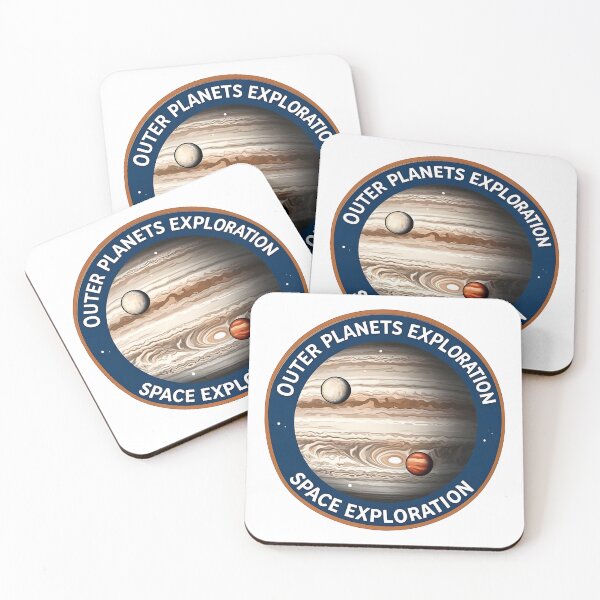 Item preview, Cute Solar System Illustration Outer Planets Exploration Jupiter Space Badge Design designed and sold by Uglyandcute.
