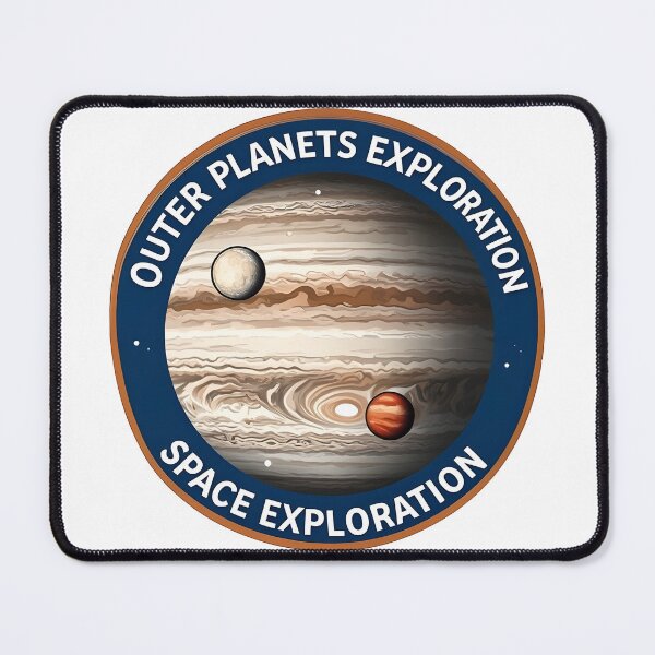 Item preview, Cute Solar System Illustration Outer Planets Exploration Jupiter Space Badge Design designed and sold by Uglyandcute.