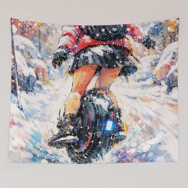 Item preview, Girl Riding a Unicycle in the City designed and sold by M-Y-A-R-T-.