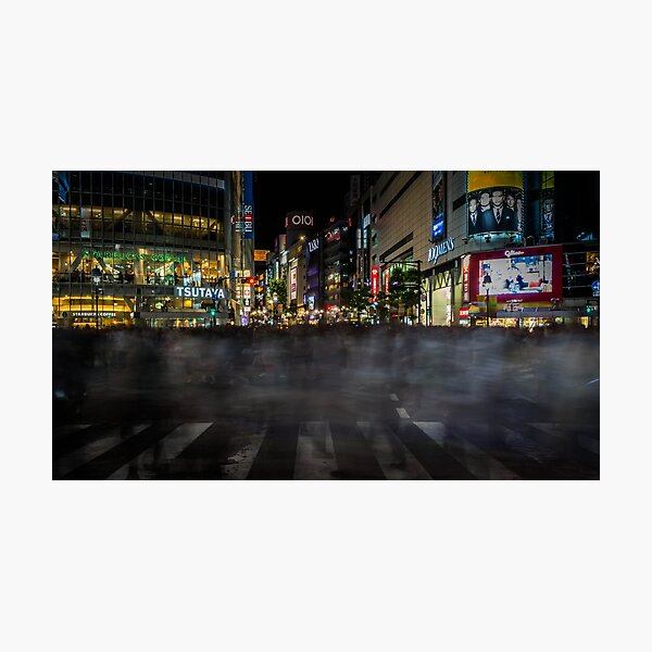 Tokyo Ghosts - Shibuya Crossing Long Exposure Photographic Print