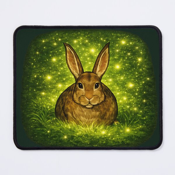 Item preview, Enchanted Forest Bunny – Glowing Green Night Illustration designed and sold by blankTeeShirt.